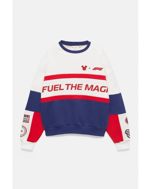 Pull&Bear Red Disney X F1 Panelled Sweatshirt