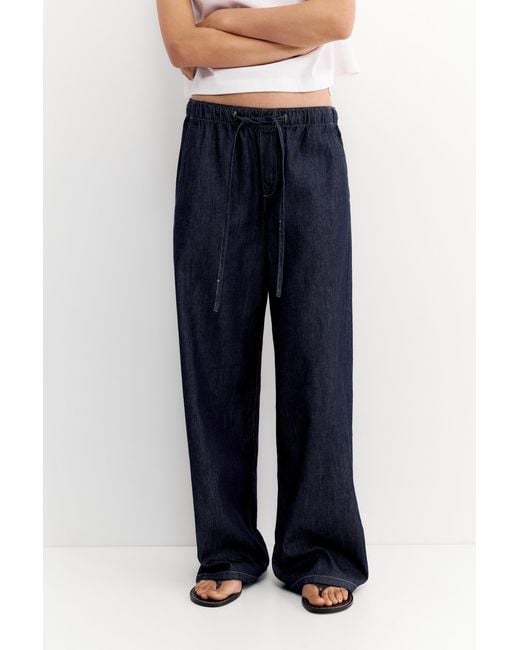 Pull&Bear Blue Low-Rise Jogger Jeans