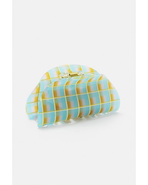 Pull&Bear Blue Curved Check Hair Clip