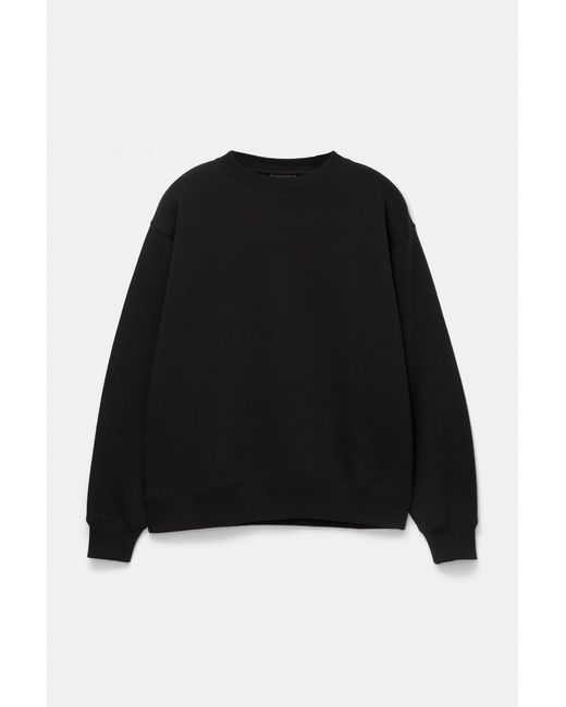 Pull&Bear Black Basic Round Neck Sweatshirt for men
