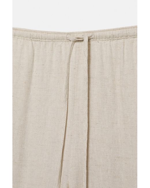 Pull&Bear Soepelvallende Broek Met Linnen in het Multicolor