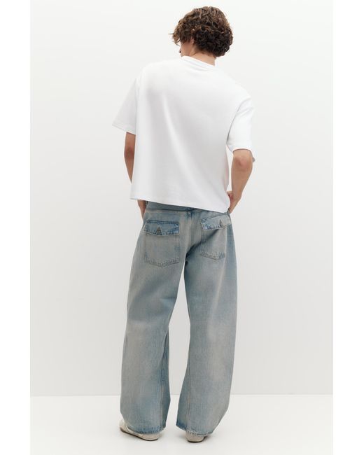 Pull&Bear White Boxy T-Shirt for men