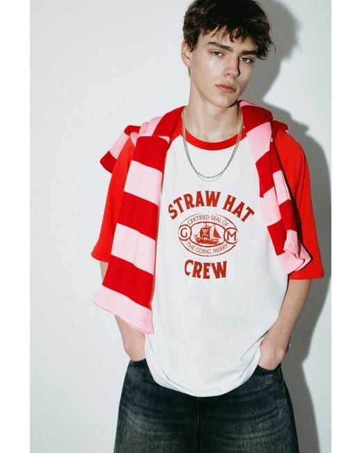 Pull&Bear Red One Piece T-Shirt for men