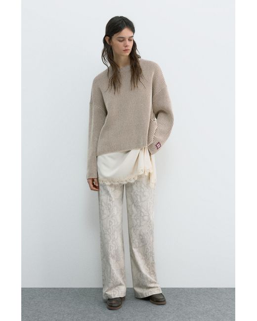 Maglia A Costine Con Filo A Contrasto di Pull&Bear in Gray