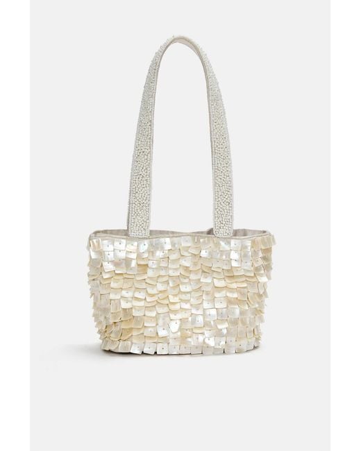 Pull&Bear White Schultertasche Mit Verzierungen