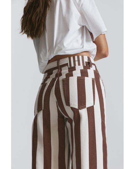 Pull&Bear Gestreepte Straight Broek in het Green