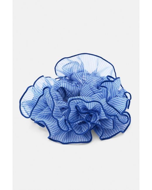 Pull&Bear Blue Gingham Check Scrunchie