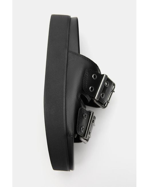 Pull&Bear Blue Chunky Buckle Sandals
