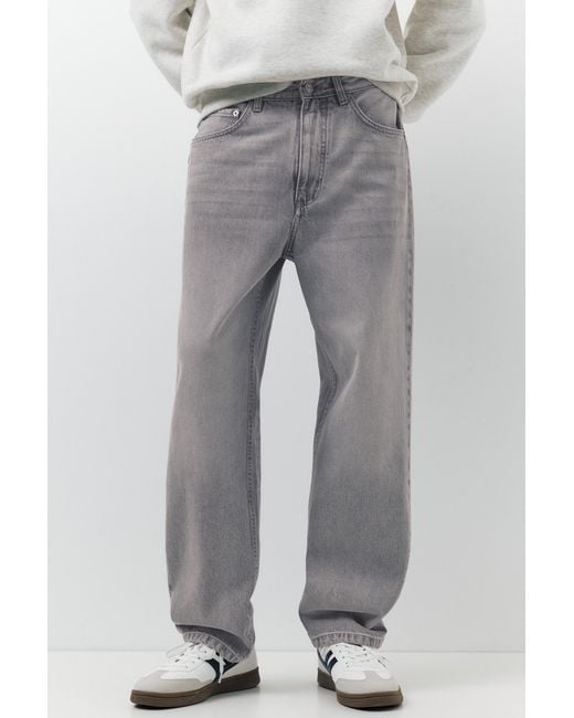 Pull&Bear Black Baggy Jeans for men