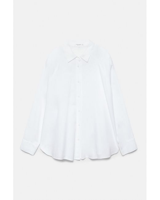 Pull&Bear Brown Rustic Linen Blend Shirt