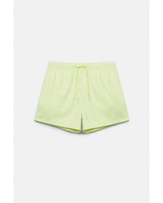 Pull&Bear Green Basic Swimming Trunks for men