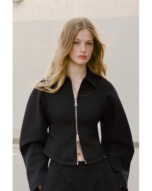 Pull&Bear Black Tailored Fit Jacket With Heart Detail
