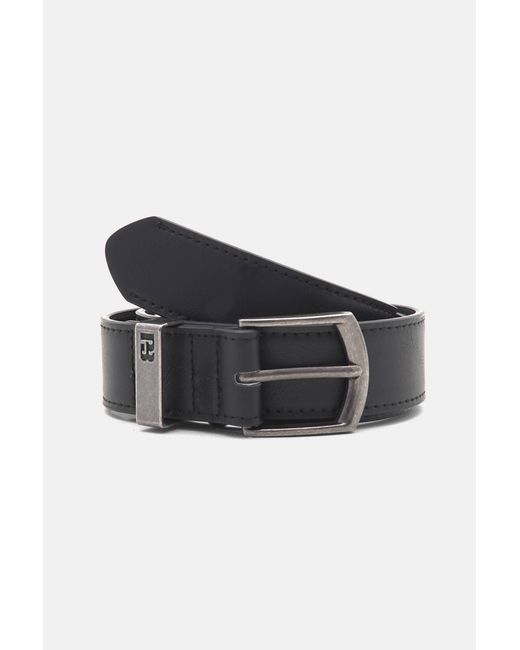 Pull&Bear Blue Faux Leather Belt With Metallic Buckle for men