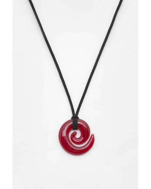 Pull&Bear Red Halskette Mit Spiralanhänger