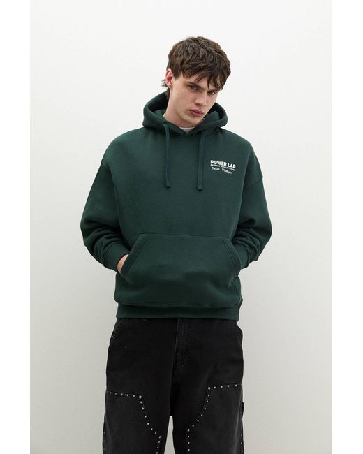 Pull&Bear Green Graphic Print Hoodie for men