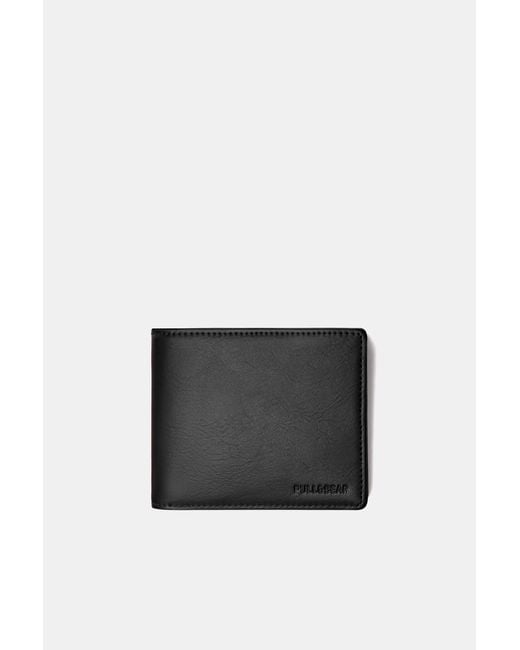 Pull&Bear Black Plain Wallet for men