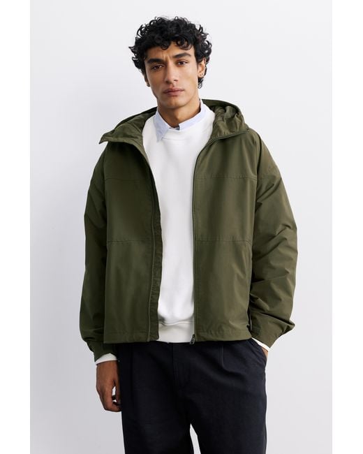 Pull&Bear Lichte Regenjas Met Capuchon in het Green voor heren