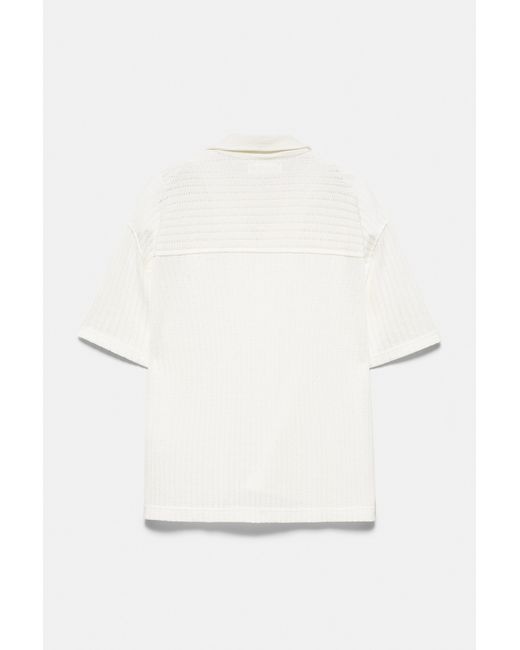 Pull&Bear Kurzarmhemd Mit Lochmuster in Gray für Herren