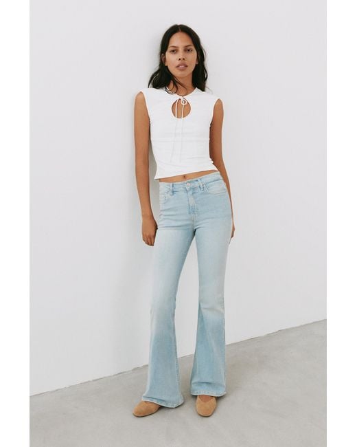 Pull&Bear Blue Skinny Flared Jeans