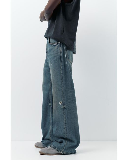 Jeans A Campana Camarón De La Isla di Pull&Bear in Gray da Uomo