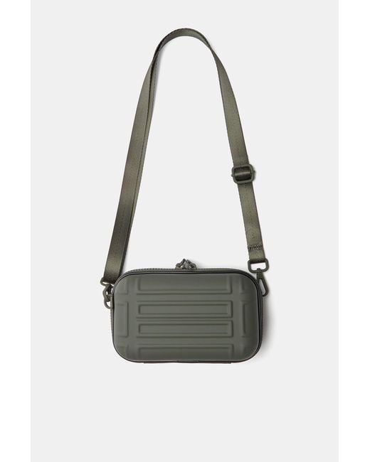 Pull&Bear White Rigid Rubberised Crossbody Bag for men
