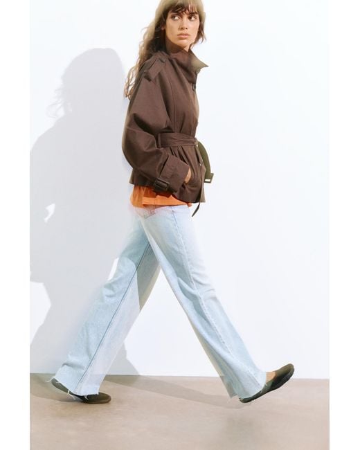 Pull&Bear Brown Short Belted Trench Coat