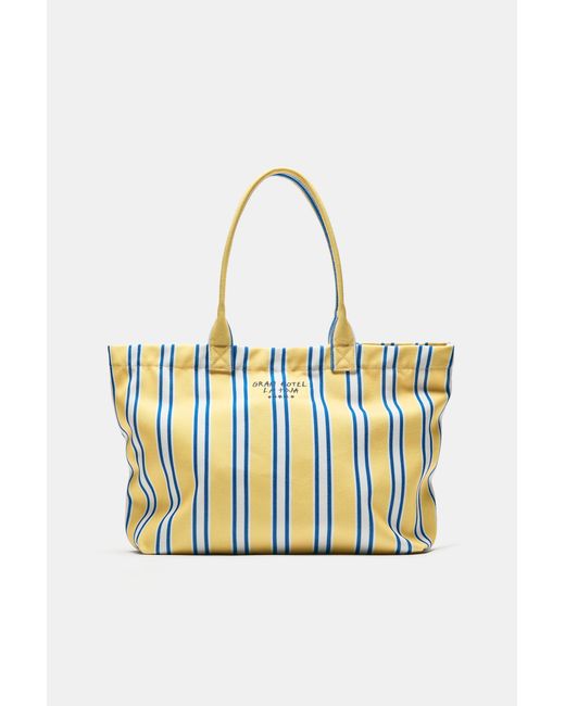 Pull&Bear Yellow La Toja Tote Bag
