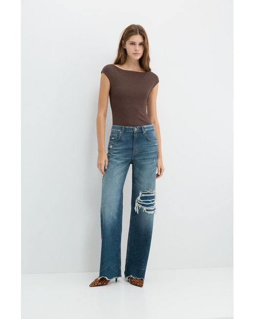 Body Col Bateau Pull&Bear en coloris Blue