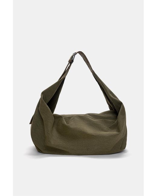 Pull&Bear Green Maxi Shopper Bag With Buckle