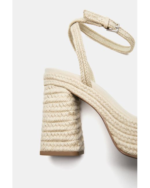 Pull&Bear White Platform High-Heel Sandals