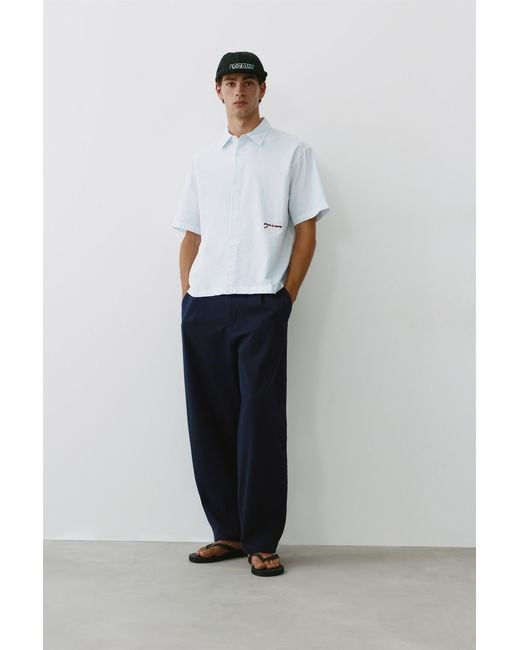 Pull&Bear Gray Baggy Darted Chinos for men