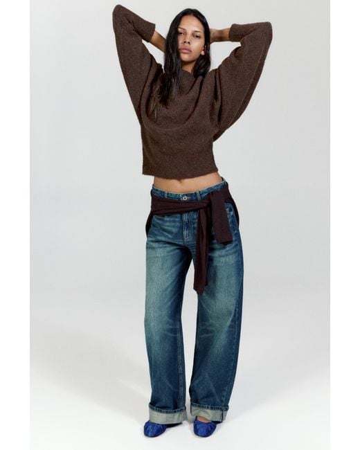 Pull&Bear Brown Asymmetric Knit Jumper
