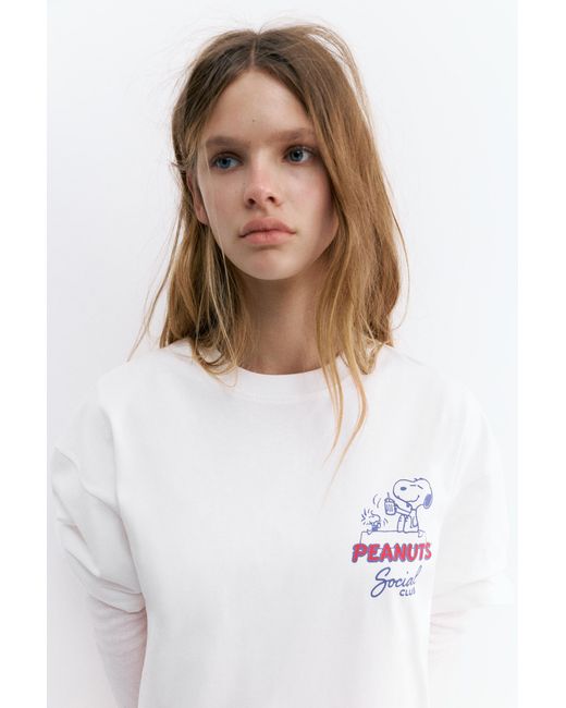Pull&Bear White Peanuts Snoopy T-Shirt