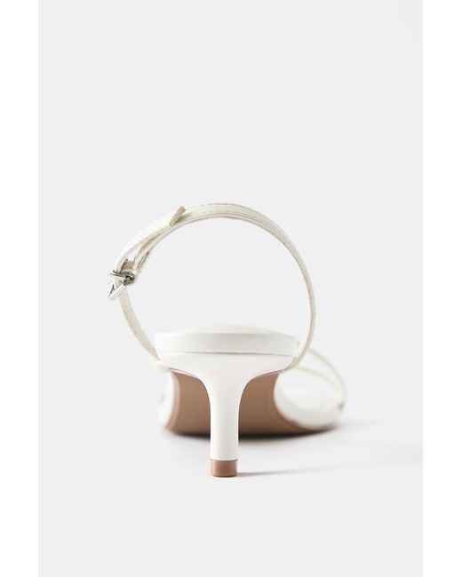 Pull&Bear White Strappy Heeled Sandals