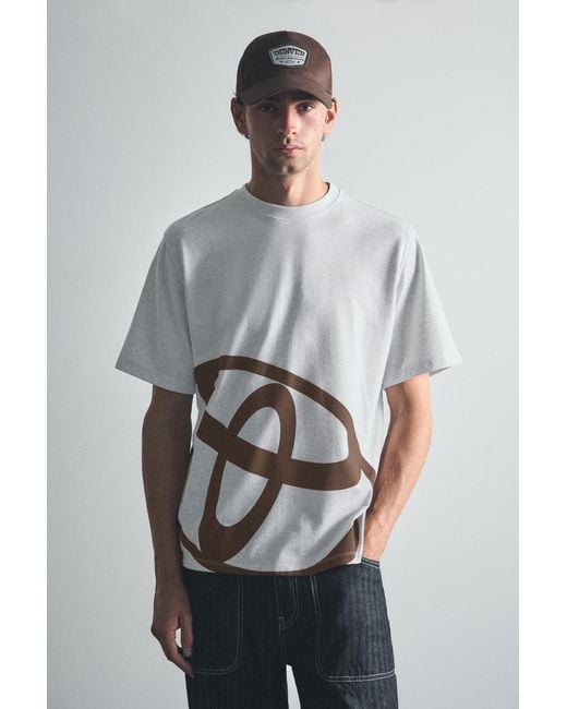 Pull&Bear Gray Toyota Logo Regular Fit T-Shirt for men