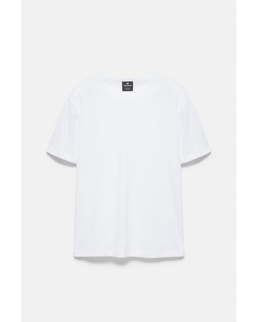 Pull&Bear White Basic Slim Fit T-Shirt for men