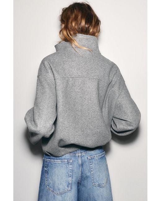 Pull&Bear Gray Balloon Bomber Jacket