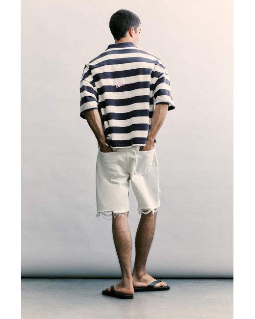 Bermuda En Jean Straight Pull&Bear pour homme en coloris Brown