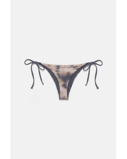 Pull&Bear Black Tie-Dye Knot Bikini Bottoms