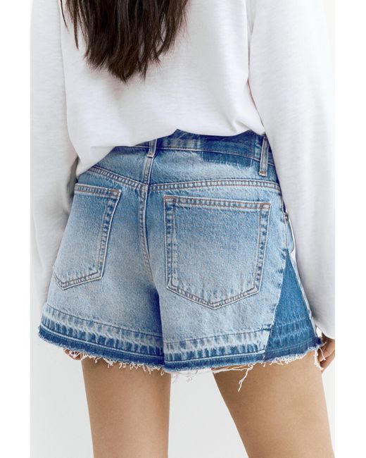Pull&Bear Patchwork Denim Bermuda in het Blue