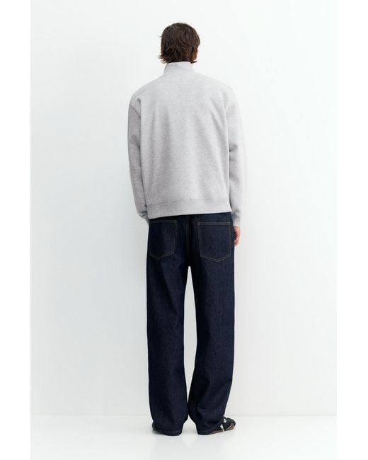 Pull&Bear White Quarter-Zip Sweatshirt for men