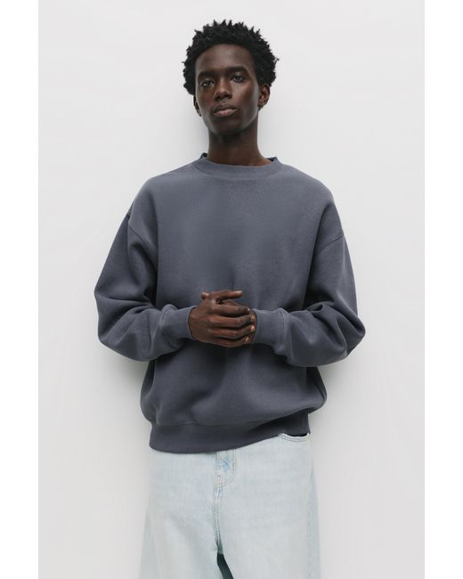 Pull&Bear Black Basic Round Neck Sweatshirt for men