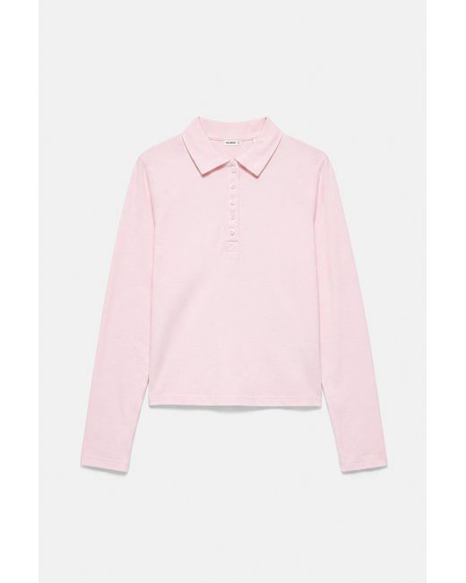 Polo Manches Longues Pull&Bear en coloris Pink