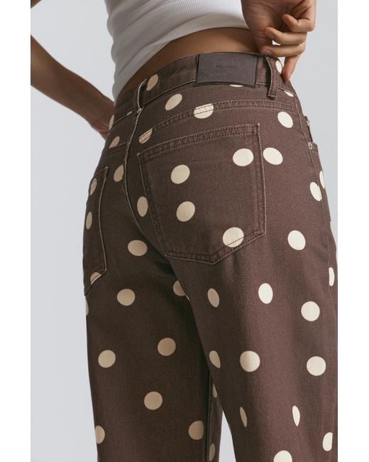 Pull&Bear Brown Polka Dot Jeans