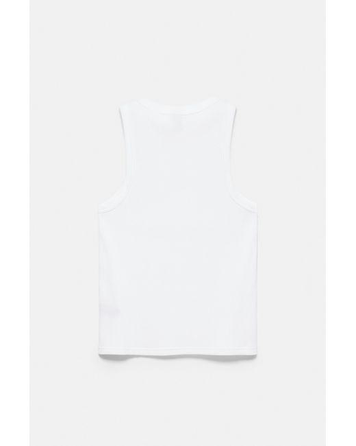 Pull&Bear White Stwd Waffle-Knit Vest for men