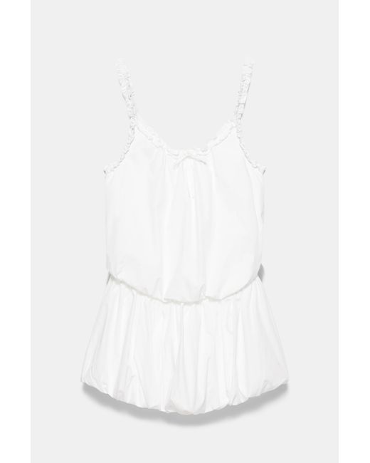 Pull&Bear Witte Korte Balloon Jurk in het Gray