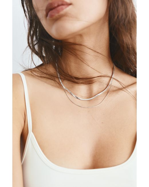 Pull&Bear White 2-Pack Of Basic Chains