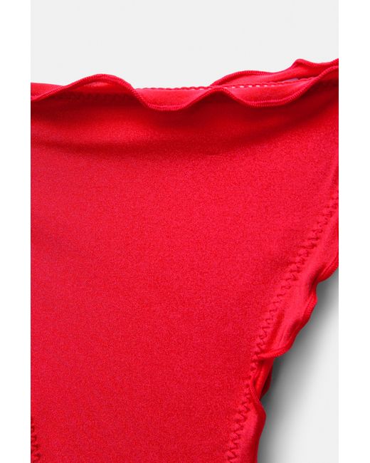 Pull&Bear Red Frilled Bikini Bottoms