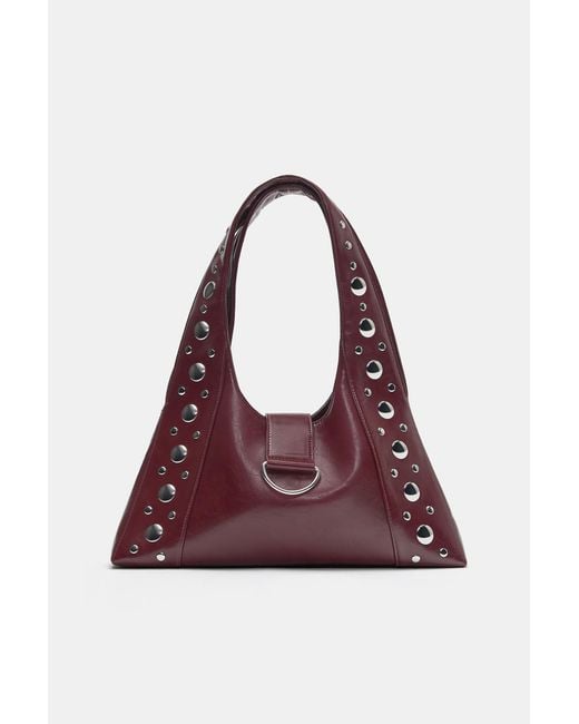 Pull&Bear Black Studded Shoulder Bag