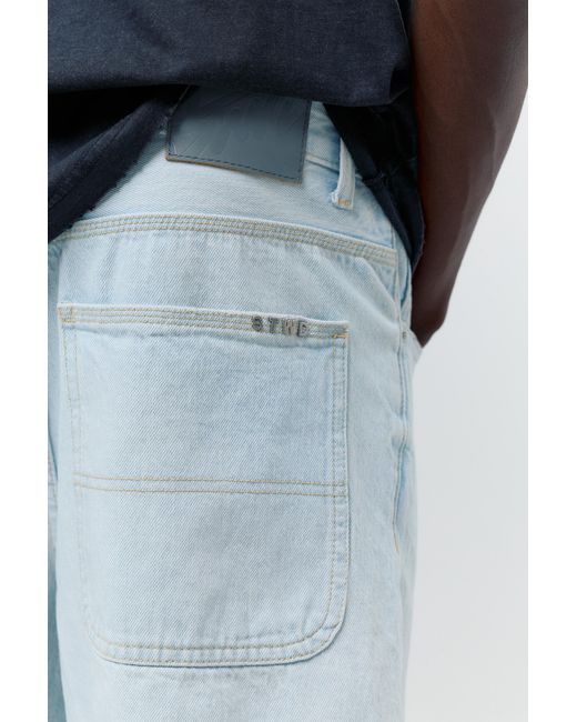 Pull&Bear Blue Baggy Relaxed Fit Denim Bermuda Shorts for men
